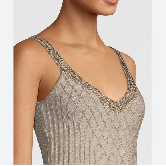 White House Black Market Sweaters - WHBM GOLD CROCHET TRIM TANK